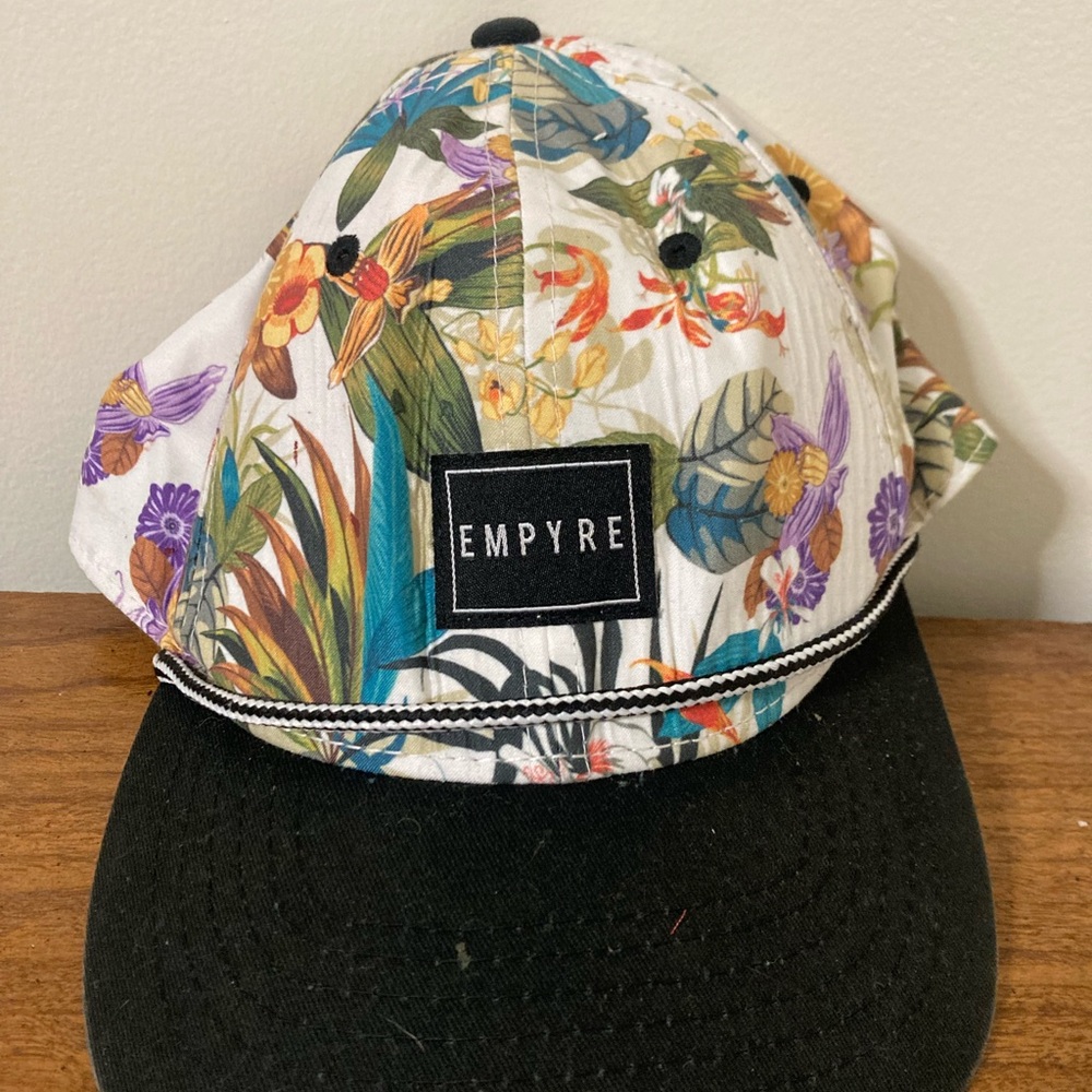 Empyre Tropical Floral Cap with Black Brim